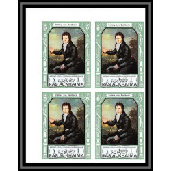 387b Ras Al Khaima MNH ** Mi N° 635 / 640 B Musique (music) Ludwig van Beethoven german non dentelé (Imperf)