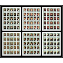 387c Ras Al Khaima MNH ** Mi N° 635/640 B Musique (music) Beethoven non dentelé (Imperf) feuilles sheets cote 225