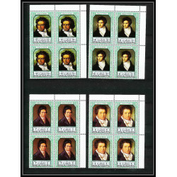 388c - Ras Al Khaima MNH ** Mi N° 635 / 640 A Musique (music) Ludwig van Beethoven german composer Cote 28 euros bloc 4