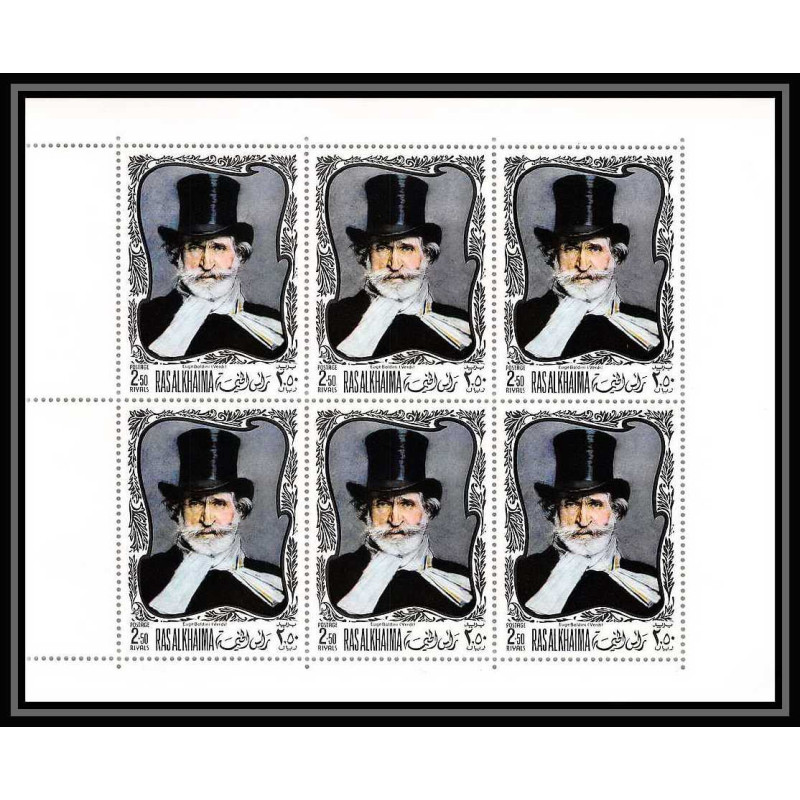 389a - Ras Al Khaima MNH ** Mi N° 280 A Musique (music) Giuseppe Verdi by giovanni boldini feuilles sheets