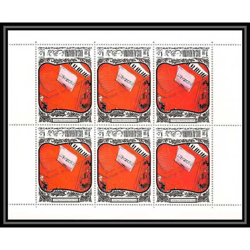 389b - Ras Al Khaima MNH ** Mi N° 279 A Musique (music) Wolfgang Amadeus Mozart by raoul dufy feuilles sheets