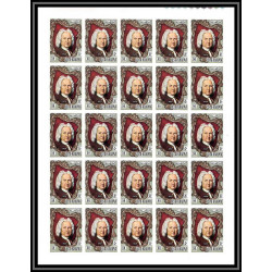 391d Ras Al Khaima MNH ** Mi N° 586 / 591 B Musique (music) compositeurs (composers) Non dentelé imperf) feuilles sheet