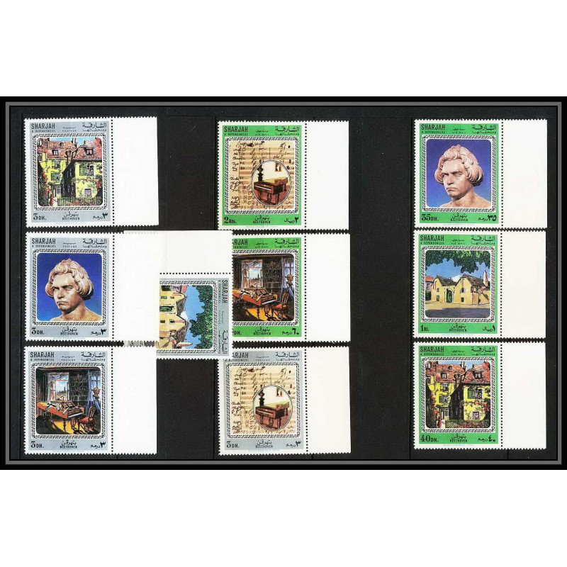 395b - Sharjah MNH ** Mi N° 709 / 718 A Musique (music) Ludwig van Beethoven composer