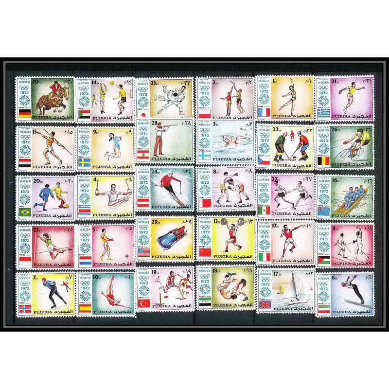 397 - Fujeira MNH ** Mi N° 1061/1090 A jeux olympiques olympic games munich 1972 soccer judo hockey boxe fencing ski