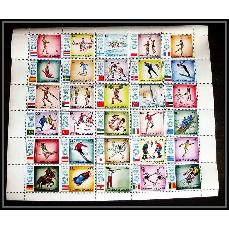 397a - Fujeira MNH ** Mi N° 1061/1090 A jeux olympiques olympic games munich 1972 sheet soccer judo hockey boxe ski
