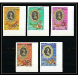397c - Fujeira MNH ** Mi N° 770 / 774 B Musique (music) Wolfgang Amadeus Mozart non dentelé (Imperf) coin de feuil