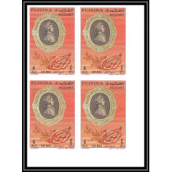 397e - Fujeira MNH ** Mi N° 770 / 774 B Musique (music) Wolfgang Amadeus Mozart non dentelé (Imperf) bloc 4 
