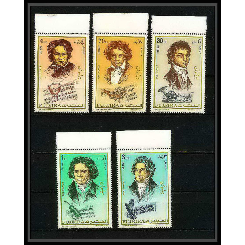 399 - Fujeira MNH ** Mi N° 732 / 736 A Musique (music) Ludwig van Beethoven composer