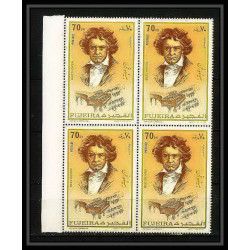 399b - Fujeira MNH ** Mi N° 732 / 736 A Musique (music) Ludwig van Beethoven composer bloc 4