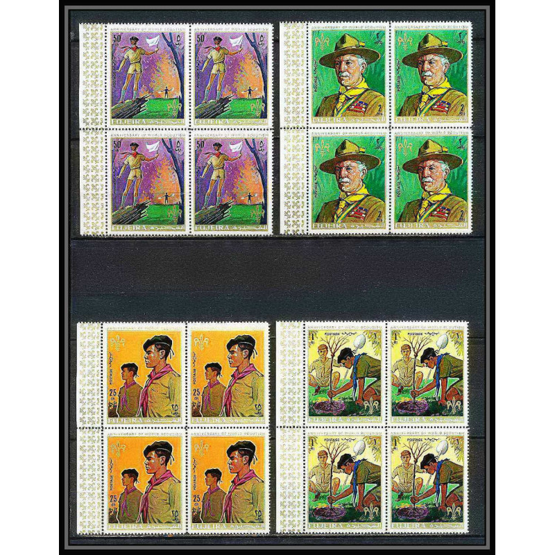 401b - Fujeira MNH ** Mi N° 513 / 516 A Scout (Pfadfinder scouting jamboree scouts) BLOC 4