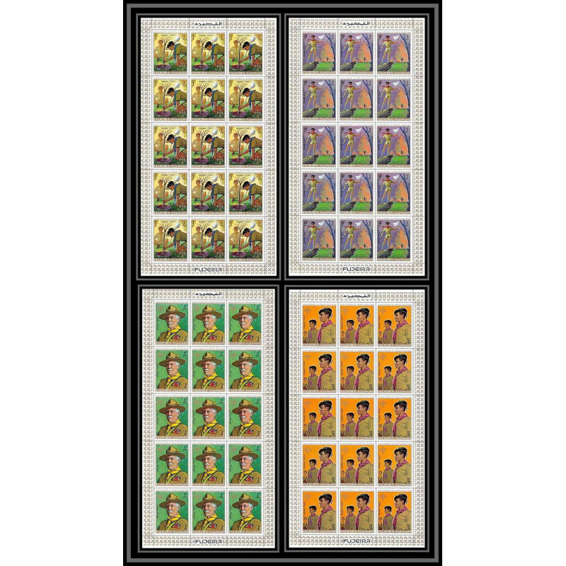 401c - Fujeira MNH ** Mi N° 513 / 516 A Scout (Pfadfinder scouting jamboree scouts) feuilles sheets