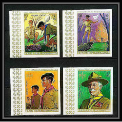 401d - Fujeira MNH ** Mi N° 513 / 516 B Scout (Pfadfinder scouting jamboree scouts) non dentelé (Imperf)