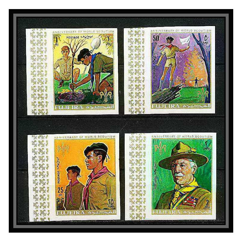 401d - Fujeira MNH ** Mi N° 513 / 516 B Scout (Pfadfinder scouting jamboree scouts) non dentelé (Imperf)