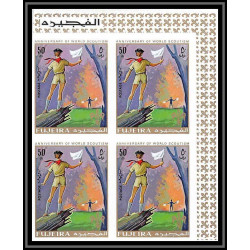401h - Fujeira MNH ** Mi N° 513 / 516 B Scout (Pfadfinder scouting jamboree scouts) non dentelé (Imperf) bloc 4 CDF