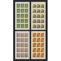 402c - Fujeira MNH ** Mi N° 517 / 520 A Scout (Pfadfinder jamboree scouts) Overprint gold charles dickens feuilles sheet