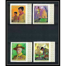 402d -Fujeira MNH ** Mi N° 517 / 520 B Scout Pfadfinder jamboree scouts Overprint gold dickens non dentelé (Imperf)