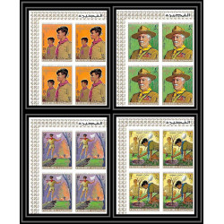 402f - Fujeira MNH ** Mi N° 517 / 520 B Scout Pfadfinder jamboree scouts Overprint gold dickens Non dentelé imperf