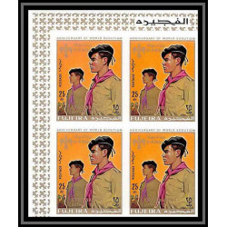 402f - Fujeira MNH ** Mi N° 517 / 520 B Scout Pfadfinder jamboree scouts Overprint gold dickens Non dentelé imperf