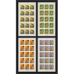 402g Fujeira MNH ** Mi N° 517 / 520 B Scout Pfadfinder scouts Overprint gold dickens non dentelé (imperf) feuilles sheet
