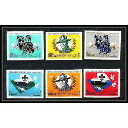 403 - Manama MNH ** Mi N° 31 / 36 B non dentelé (Imperf) Scout (Pfadfinder jamboree scouts) Farragut state park 