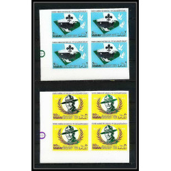 403c Manama MNH ** Mi N° 31 / 36 B non dentelé (Imperf) Scout (Pfadfinder scouting jamboree scouts) bloc 4 margin
