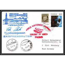 097000 expédition spitzbergen 30/6/1978 norvège norge arctique arctic north pole lettre cover