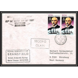 097004 graham land second class 25/12/1977 bransfield british antarctic territory antarctique lettre cover