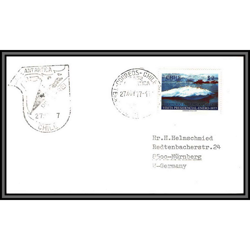 097015 antarctica 27/11/1977 CHILE CHILI antarctic antarctique lettre cover