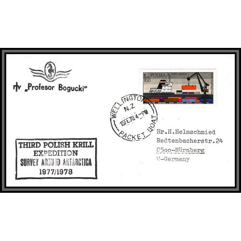 097032 profesor bogucki fird polish krill expedition 15/2/1978 polska pologna antarctic antarctique lettre cover