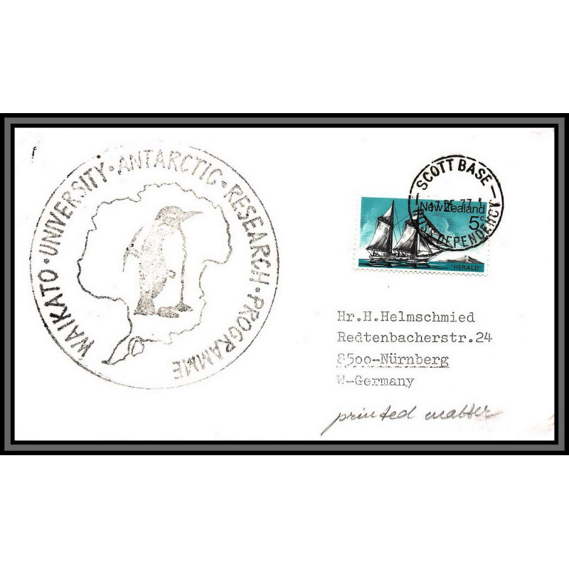 097035 waikato antarctic research 7/12/1977 new zeland nouvelle zelande antarctic antarctique lettre cover