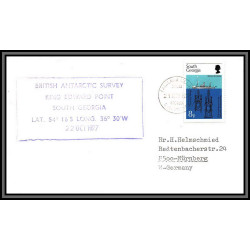 097045 king edward point falklands 21/11/1977 south gerogia antarctic antarctique lettre cover