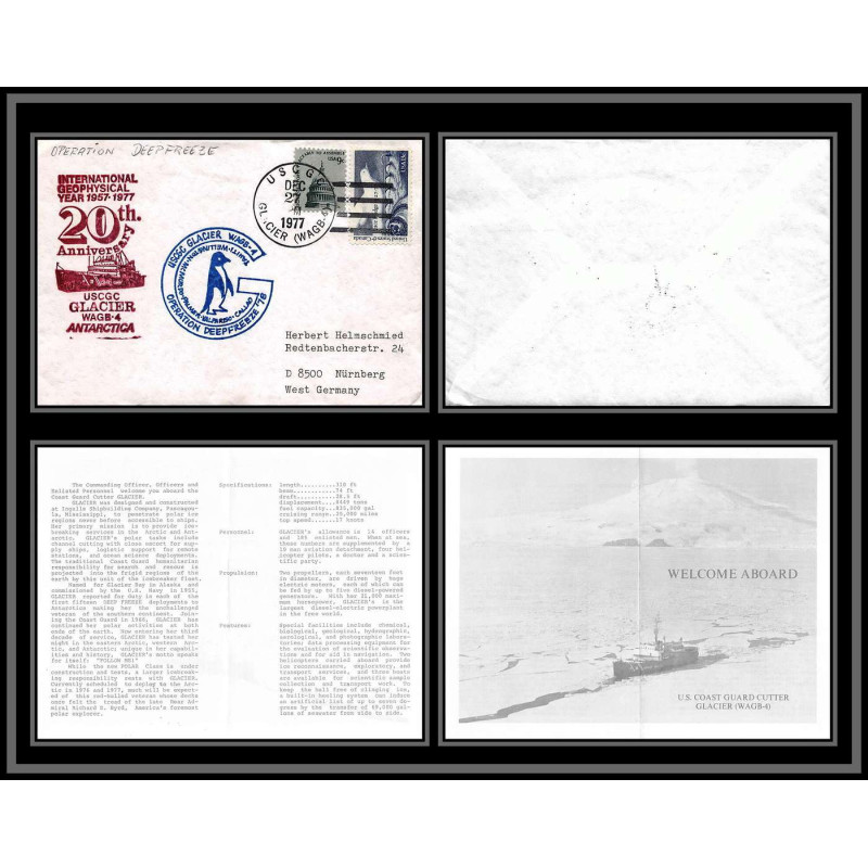 097051 deepfreeze USCGC glacier WAGB 4 27/12/1977 usa antarctic antarctique lettre cover