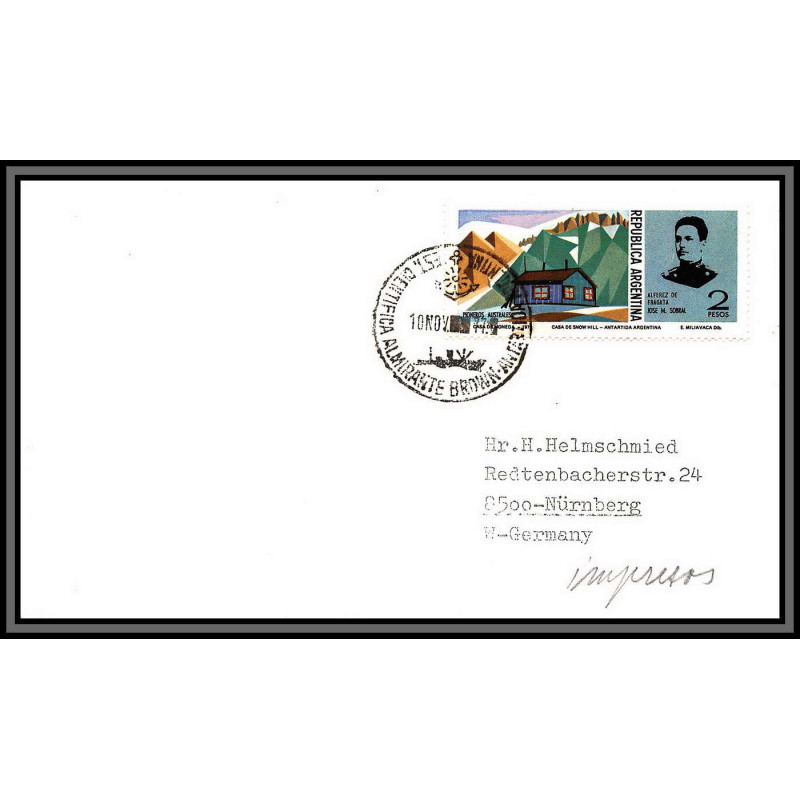 097067 argentine argentina 10/11/1977 antarctic antarctique lettre cover
