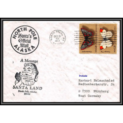097087 santa land north pole alaska usa 21/12/1977 papillons arctique arctic north pole lettre cover
