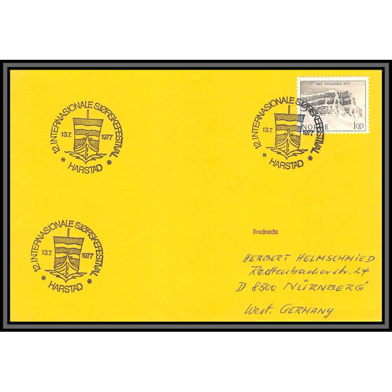 097162 hardsad festival norge norvège 13/7/1977 arctique arctic north pole lettre cover
