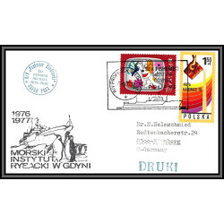 097181 morski institut ryeacki 1977 polska pologne arctique arctic north pole lettre cover