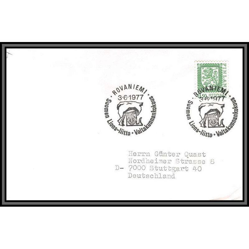 097184 rovaniemi lions 3/6/1977 suomi finland arctique arctic north pole lettre cover