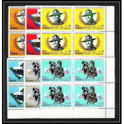404c - Manama MNH ** Mi N° 31 / 36 A Scout (Pfadfinder jamboree scouts) Farragut state park 1967 BLOC 4