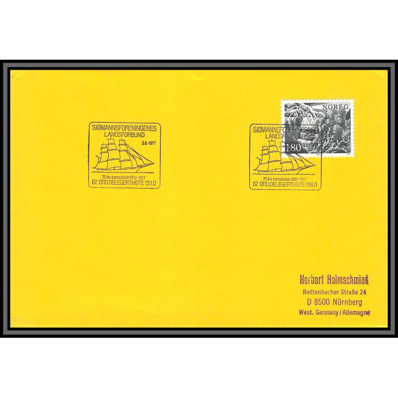 097203 landsforbund 3/6/1977 norge norvège arctique arctic north pole lettre cover