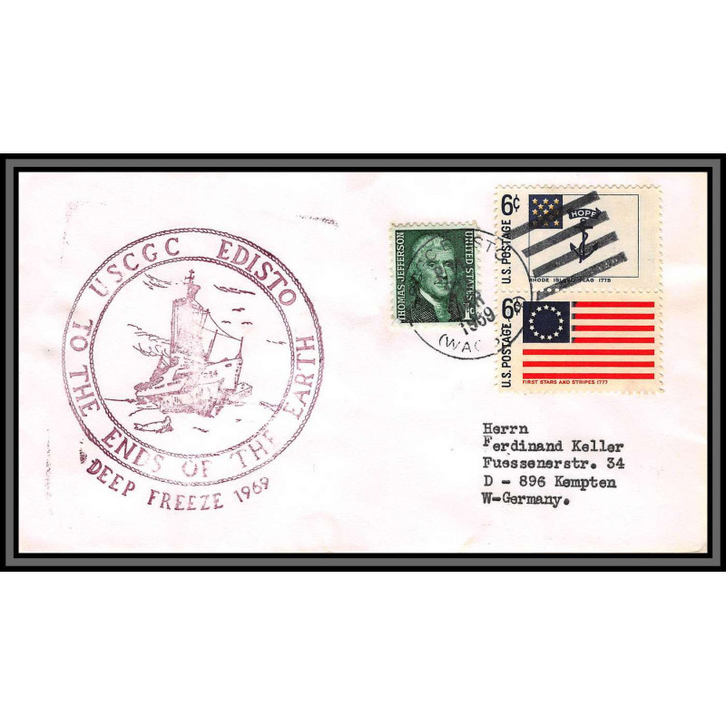 097206 uscgc deep freeze edisto 20/3/1969 usa antarctic antarctique lettre cover
