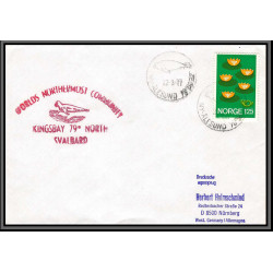 097211 svalbard 22/3/1977 kingsbay norge norvège arctique arctic north pole lettre cover