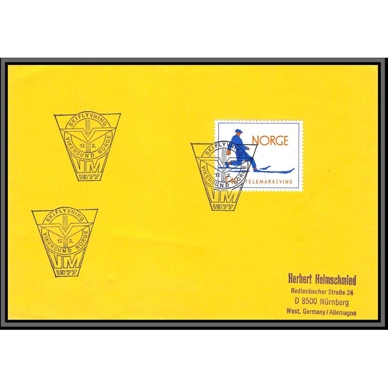 097214 vikersund 17/2/1977 norge norvège arctique arctic north pole lettre cover