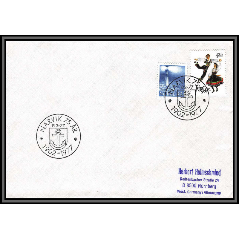 097216 narvik 19/3/1977 norge norvège arctique arctic north pole lettre cover