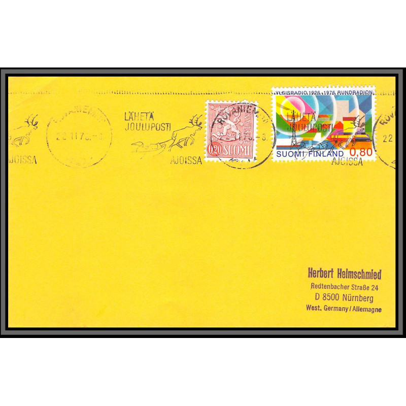 097244 rovaniemen 22/11/1978 suomi finland arctique arctic north pole lettre cover