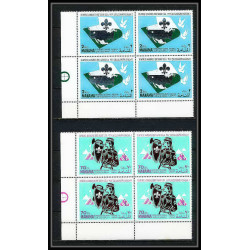 404d - Manama MNH ** Mi N° 31 / 36 A Scout (Pfadfinder jamboree scouts) Farragut state park 1967 bloc 4 spécial margin