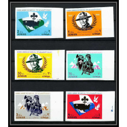 404z - Ajman MNH ** N° 182 / 187 B Scout (Pfadfinder jamboree scouts) Farragut state park 1967 non dentelé (Imperf)