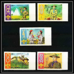 405 - Fujeira MNH ** Mi N° 679 / 683 B non dentelé (Imperf) Scout (Pfadfinder scouting jamboree scouts) japan 1971