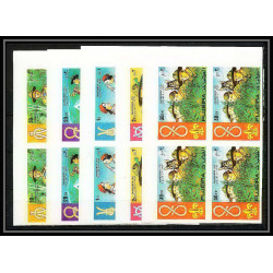 405b Fujeira MNH ** Mi N° 679 / 683 B non dentelé (Imperf) Scout (Pfadfinder scouting jamboree scouts) japan bloc 4