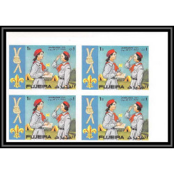 405b Fujeira MNH ** Mi N° 679 / 683 B non dentelé (Imperf) Scout (Pfadfinder scouting jamboree scouts) japan bloc 4