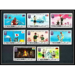 406 - Ras Al Khaima MNH ** Mi N° 519 / 526 B non dentelé (Imperf) Scout (Pfadfinder scouting jamboree scouts) japan